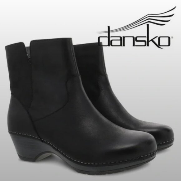 Dansko Boot‎ Women's Size 7 Black Meghan Burnished Calf Bootie - Picture 1 of 15